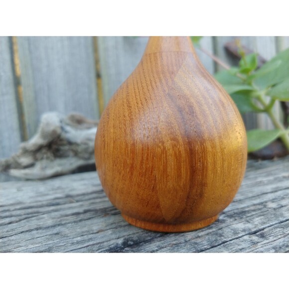 Vintage Longneck Hardwood Bud Vase, Romantic Gift For Women - Picture 3 of 10